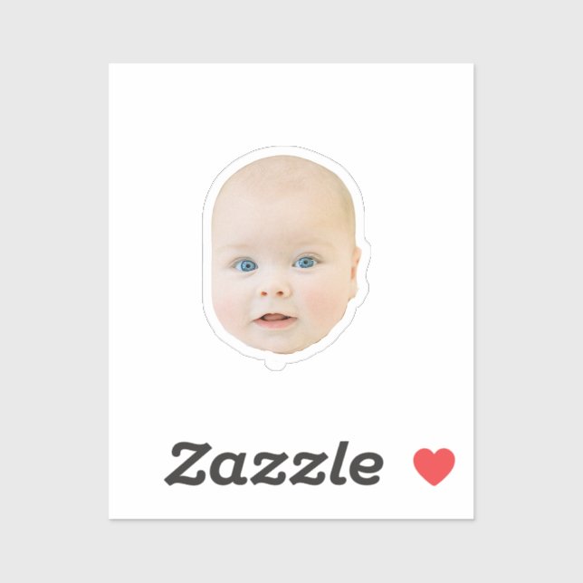Baby head Photo sticker for 1st Birthday Party (Sheet)
