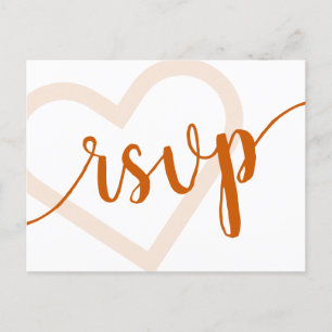 Baby Heart Fall Orange Flourish RSVP Entree Postcard