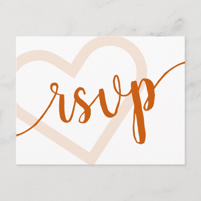 Baby Heart | Fall Orange Flourish RSVP Entree Postcard (Front)