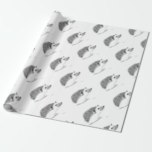 Baby hedgehog animal wrapping paper