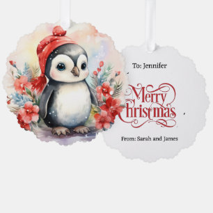 Baby Hedgehog Cub Gift Tag Christmas Tree Decoration Card