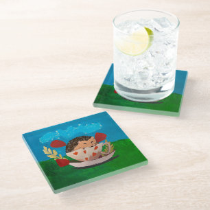 Baby Hedgehog Glass Coaster