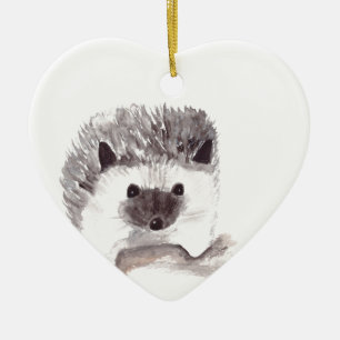 baby hedgehog vintage woodland animals rustic baby ceramic tree decoration