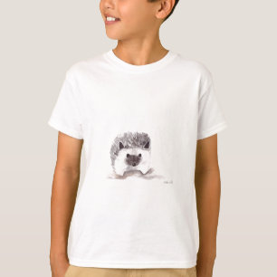 baby hedgehog watercolor animal black vintage kids T-Shirt