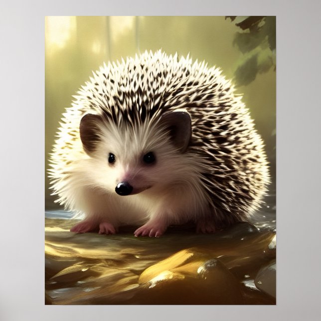 Baby Hedgehog Wildlife Portrait    Poster (Front)