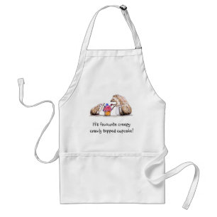 baby hedgehog with creepy crawly cupcake standard apron