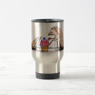 baby hedgehog with creepy crawly cupcake travel mug