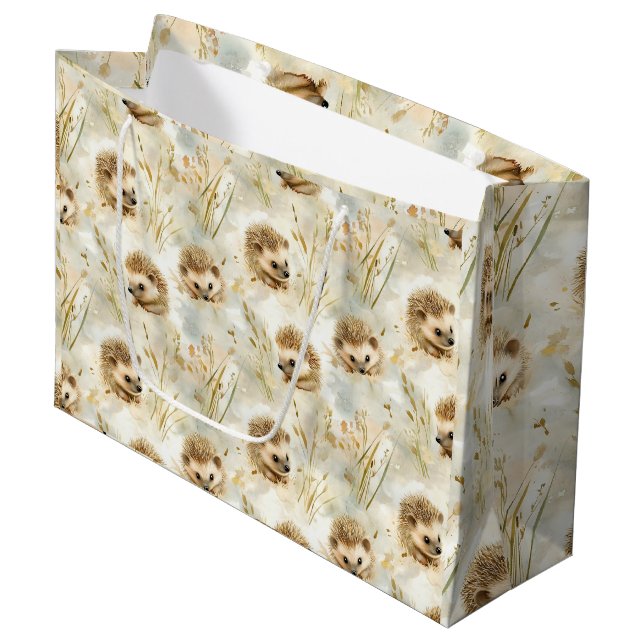Baby hedgehogs large gift bag (Front Angled)