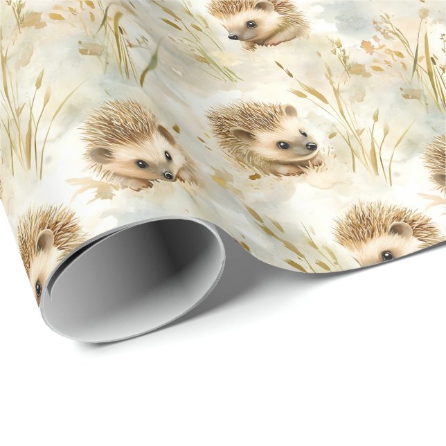 Baby hedgehogs wrapping paper (Roll Corner)