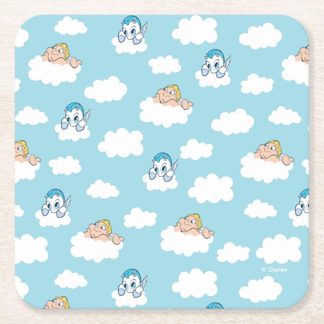 Baby Hercules and Pegasus Cloud Pattern Square Pap Square Paper Coaster (Front)