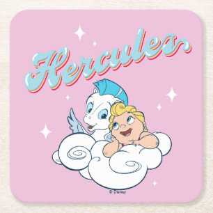 Baby Hercules and Pegasus on a Cloud Square Paper Square Paper Coaster