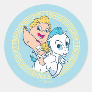 Baby Hercules Riding Pegasus Classic Round Sticker