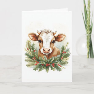 Baby Highland Cow Christmas Holiday Card