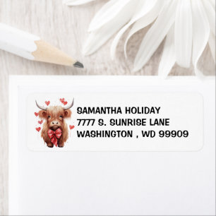 Baby Highland Cow Love Valentine Watercolor