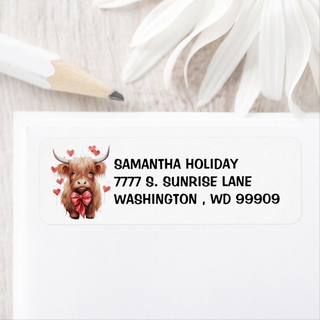Baby Highland Cow Love Valentine Watercolor (Insitu)