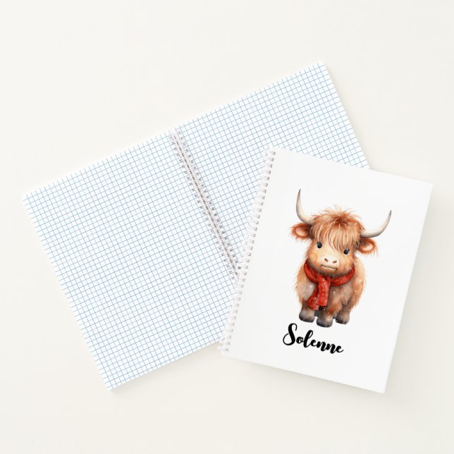 Baby Highland Longhorn Cow Notebook (Inside)