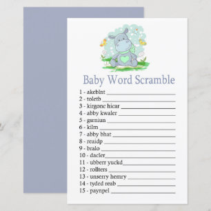 Baby Hippo Baby word scramble game
