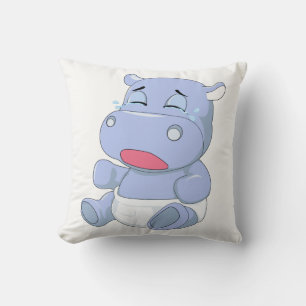 Baby Hippo Crying Cushion