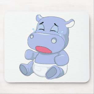 Baby Hippo Crying Mouse Pad