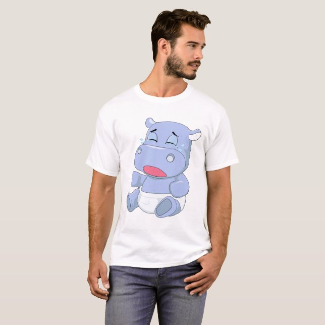 Baby Hippo Crying T-Shirt (Front Full)