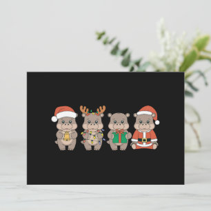 Baby Hippo Moo Deng Christmas Holiday Card
