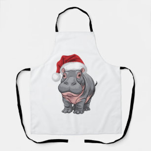 Baby Hippo Moo Deng Christmas Shirt For Kids , Wom Apron