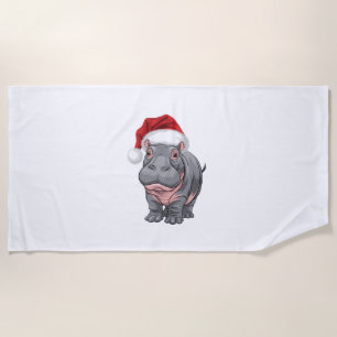 Baby Hippo Moo Deng Christmas Shirt For Kids , Wom Beach Towel