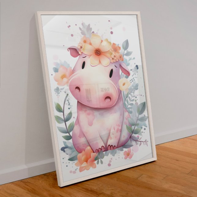 Baby Hippo Nursery Poster (Creator Uploaded)
