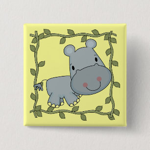 Baby Hippo T-shirts and Gifts 15 Cm Square Badge
