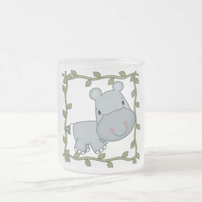 Baby Hippo T-shirts and Gifts Frosted Glass Coffee Mug (Center)