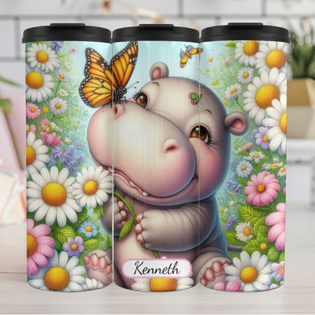 Baby Hippo's Delightful Daisy Friends Thermal Tumbler (Creator Uploaded)
