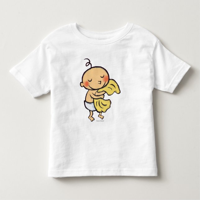Baby Hugging Soft Yellow Blanket Toddler T-Shirt (Front)