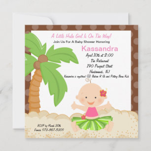 Baby Hula Girl  Baby Shower Invitation