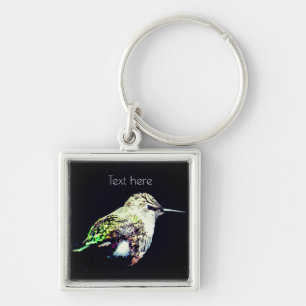 Baby Hummingbird Button Keychain