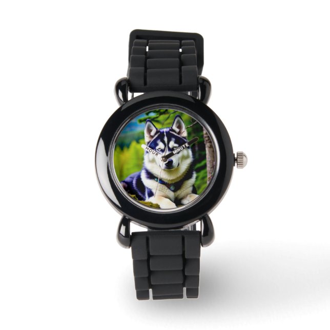 Baby Husky Kid's Custom Design Watch (Front)