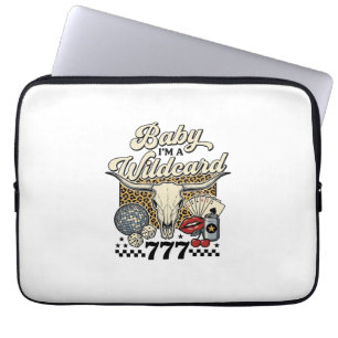Baby Im a Wildcard Vintage Western Casino Shirt Laptop Sleeve