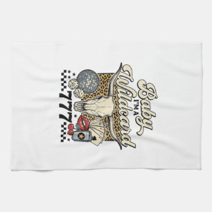 Baby Im a Wildcard Vintage Western Casino Shirt Tea Towel