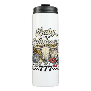 Baby Im a Wildcard Vintage Western Casino Shirt Thermal Tumbler