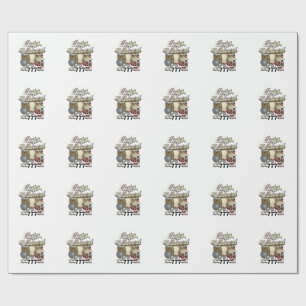 Baby Im a Wildcard Vintage Western Casino Shirt Wrapping Paper