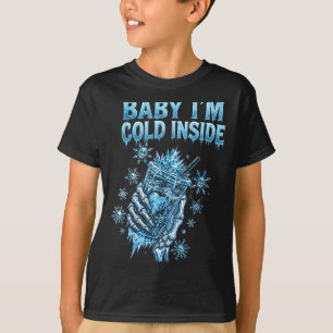 Baby I'm Cold Inside Iced Coffee Heart Skeleton Ch T-Shirt