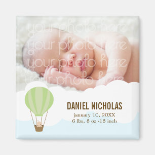 Baby in a Balloon Baby Birth Announcements Magnet