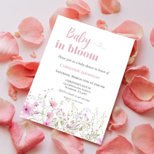 Baby in a bloom wildflower baby shower invitation
