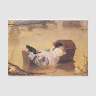 Baby in a Cot During a Flood (by J.E. Millais) Tissue Paper