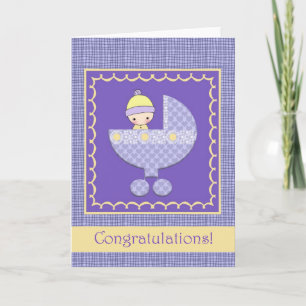 Baby in Baby Buggy Congratulations Card