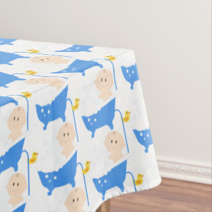 Baby in Bath with Shower Baby Shower Rectangle Tablecloth