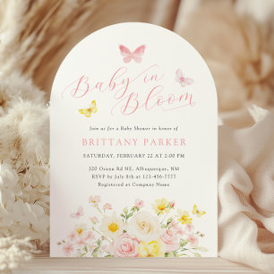 Baby in Bloom Arch Floral Baby Shower Invitation