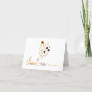 Baby in Bloom Autumn Wildflowers Baby Shower Thank You Card