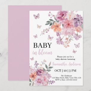 Baby in Bloom Baby Girl Shower Invite