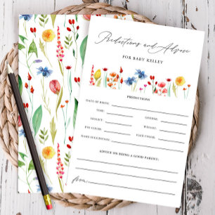 Baby in Bloom Baby Prediction & Advice Paper Card