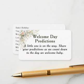 Baby in Bloom Baby Predictions Card